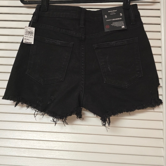 Black Label - (NWT) Olive Short High-Rise Distressed Shorts With Pockets - Picture 3 of 6